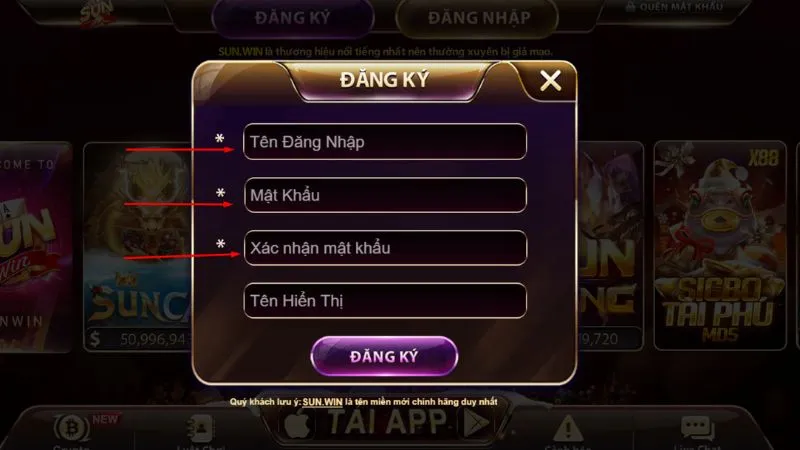 Cách đăng ký tại Sunwin đơn giản dễ thực hiện